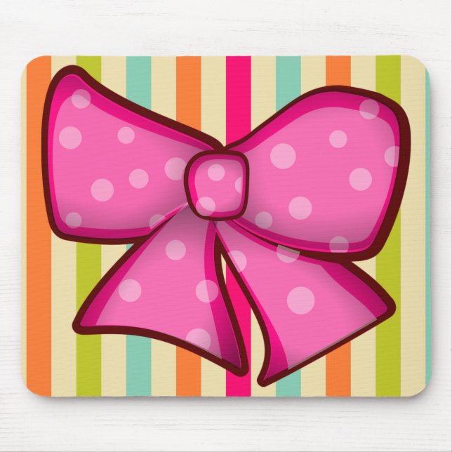 Hübsche bunte Bogen und Streifen Girlie Mousepad (Vorne)