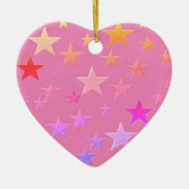 Hübsche, bunte Sterne Keramik Ornament