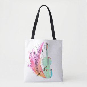 Hübsche bunte Watercolor-Violinen-Tasche