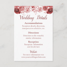 Hübsche Burgunder Wasserfarbenhochzeit Begleitkarte