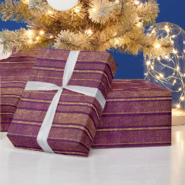 Hübsche Burnt Orange Burgundy gestörte Streifen Geschenkpapier