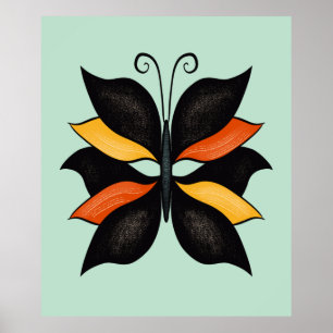 Hübsche Butterfly Abstrakte Kunst Poster