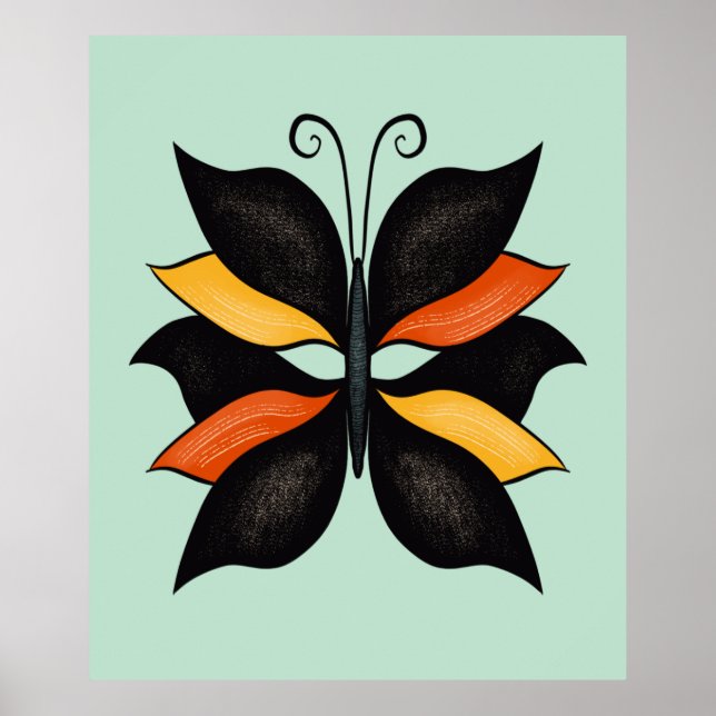 Hübsche Butterfly Abstrakte Kunst Poster (Vorne)