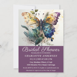 Hübsche Butterfly Garden Bridal Dusche Einladung