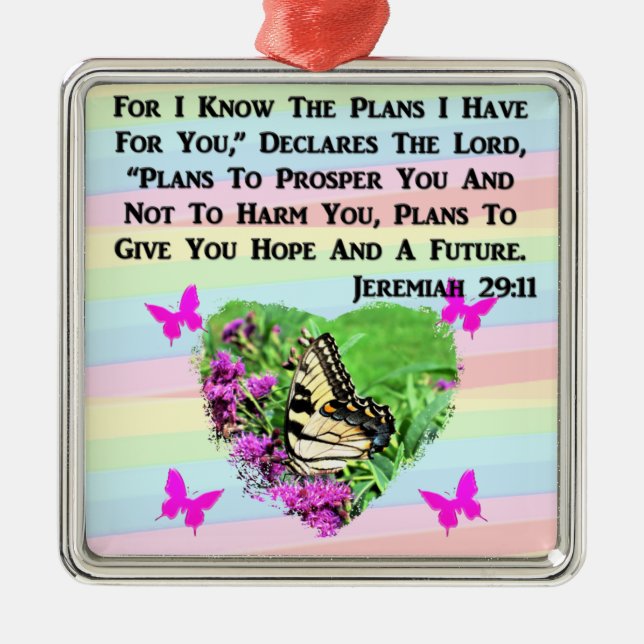 HÜBSCHE BUTTERFLY JEREMIAH 29:11 ORNAMENT AUS METALL (Vorne)