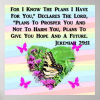 HÜBSCHE BUTTERFLY JEREMIAH 29:11