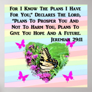 HÜBSCHE BUTTERFLY JEREMIAH 29:11 POSTER