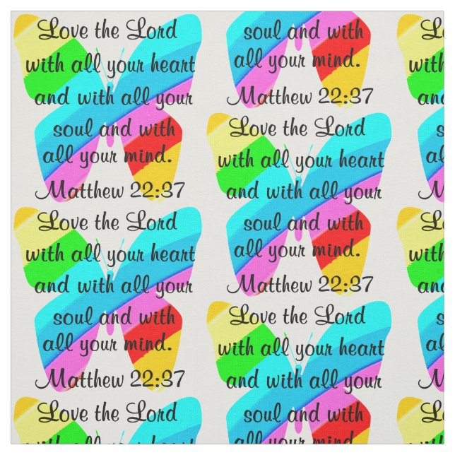 HÜBSCHE BUTTERFLY MATTHEW 22:37-DESIGN STOFF (Muster)