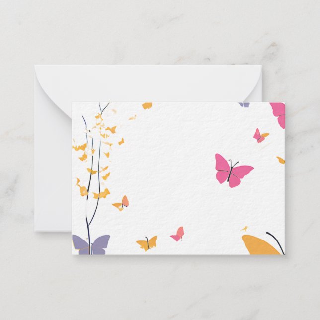 Hübsche Butterfly Print Flat Note Card Mitteilungskarte (Vorderseite)