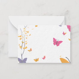 Hübsche Butterfly Print Flat Note Card Mitteilungskarte