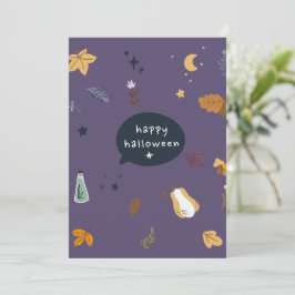 Hübsche Cartoon Katzen mit Besen, Kürbissen und Ge