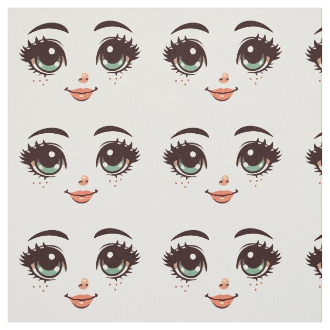 hübsche Cartoon Puppenkunst Stoff (Muster)