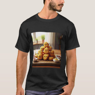 Hübsche Chicken Nuggets mit witzigen Gesichtern T-Shirt