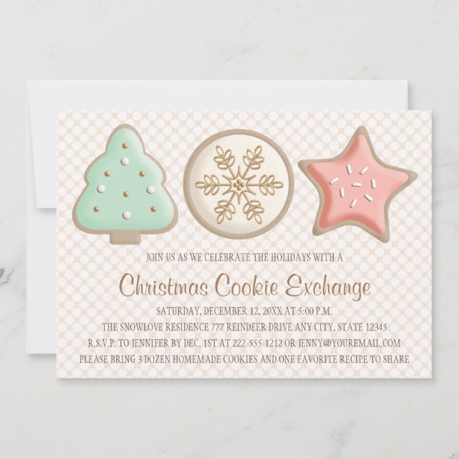 HÜBSCHE CHRISTMAS COOKIE SWAP INVITATIONEN EINLADUNG (Vorderseite)