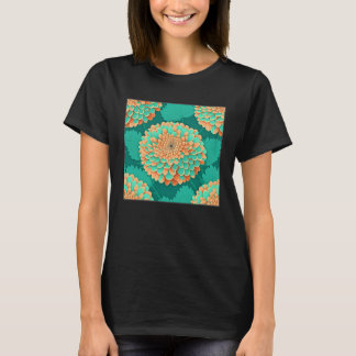 Hübsche Chrysanthemen-Blumenillustration Einzigart T-Shirt