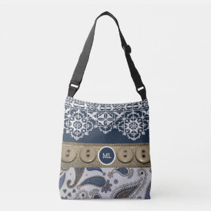 Hübsche Country Style Tote Tasche mit Spitzen & Ta