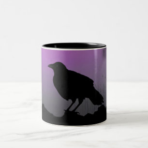 Hübsche Crow-Silhouette Zweifarbige Tasse