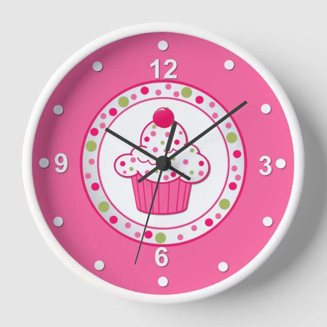 Hübsche Cupcake-Wall-Uhr Wanduhr (Vorderseite)