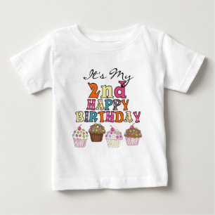 Hübsche Cupcakes 2. Geburtstagsgeschenke und Gesch Baby T-shirt