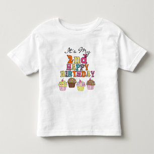 Hübsche Cupcakes 2. Geburtstagsgeschenke und Gesch Kleinkind T-shirt