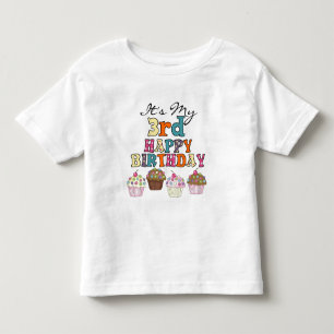 Hübsche Cupcakes 3. Geburtstagsgeschenke und Gesch Kleinkind T-shirt