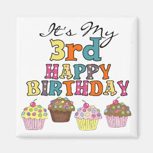 Hübsche Cupcakes 3. Geburtstagsgeschenke und Gesch Magnet