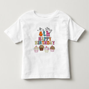 Hübsche Cupcakes 4. Geburtstagsgeschenke und Gesch Kleinkind T-shirt