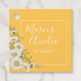 Hübsche Daffodil Yellow & White Daisies Wedding Geschenkanhänger