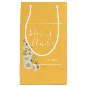 Hübsche Daffodil Yellow & White Daisies Wedding Kleine Geschenktüte