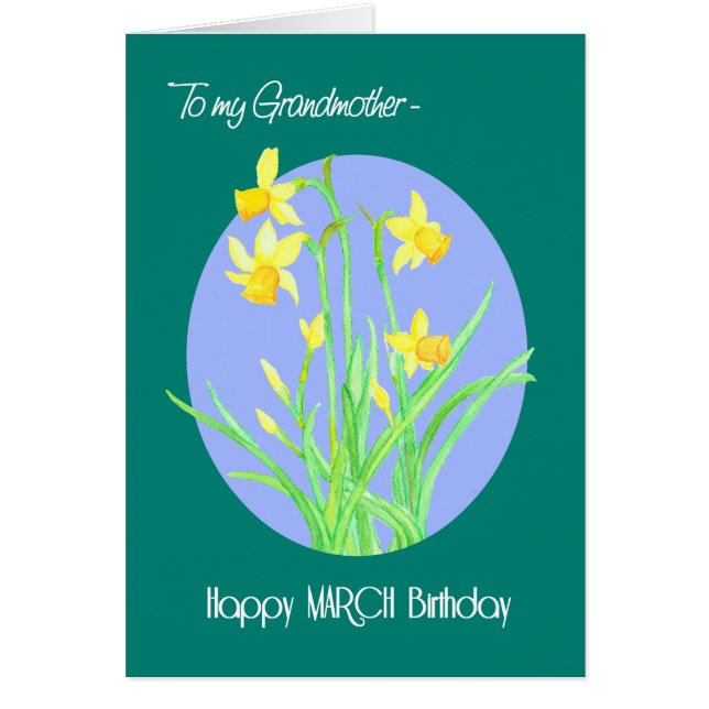 Hübsche Daffodis März Geburtstag für Großmutter (Vorne)