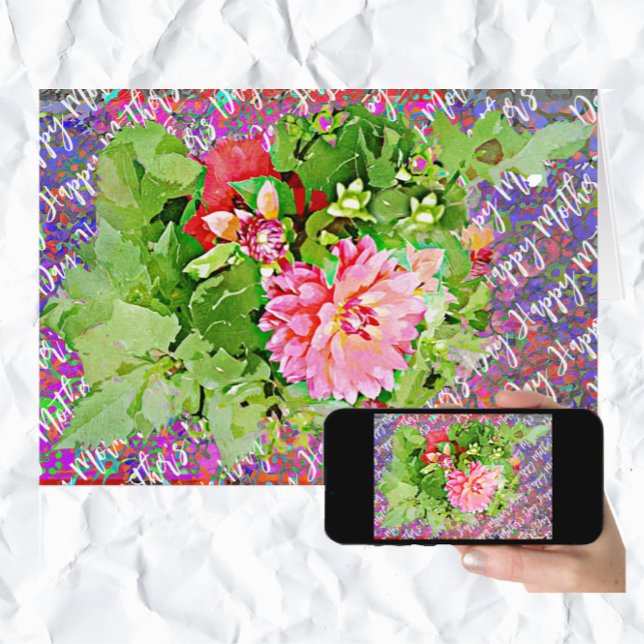 Hübsche Dahlia Bloom Bouquet Mutter Tageskarte (Von Creator hochgeladen)