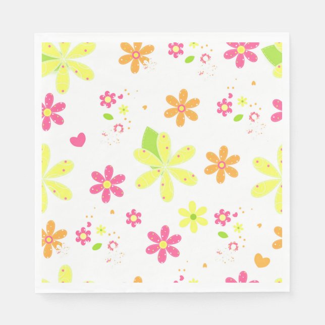 Hübsche Daisies Serviette (Vorderseite)