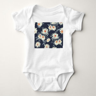 Hübsche Daisy Floral: Nahtlose Printwerbung Baby Strampler