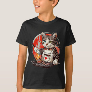 Hübsche Darstellung der Grillen liebenden Katzenou T-Shirt