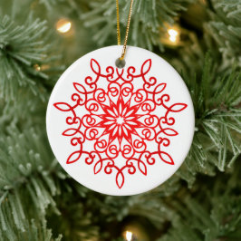 Hübsche Dekorative Weißrot Weihnachten Keramik Ornament