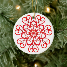 Hübsche Dekorative Weißrot Weihnachten Keramik Ornament