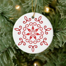 Hübsche Dekorative Weißrot Weihnachten Keramik Ornament