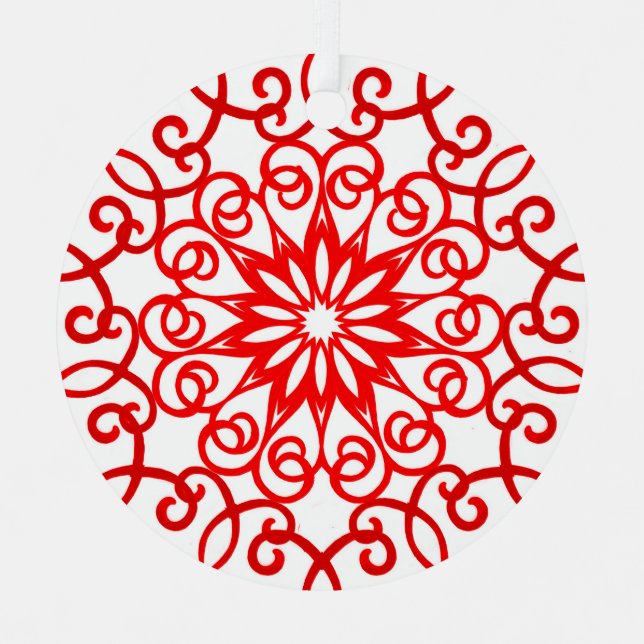 Hübsche Dekorative Weißrot Weihnachten Ornament Aus Metall (Vorderseite)