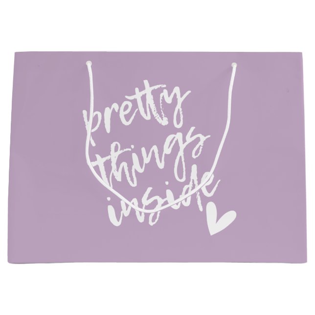 Hübsche Dinge im Inneren, moderne Kalligraphie Große Geschenktüte (Vorderseite)