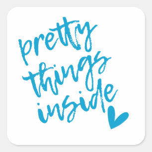 Hübsche Dinge im Innern, Tags für kleine Unternehm Quadratischer Aufkleber