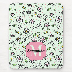 Hübsche Doodle-Gänseblümchen-Blumen Süßes Muster M Mousepad