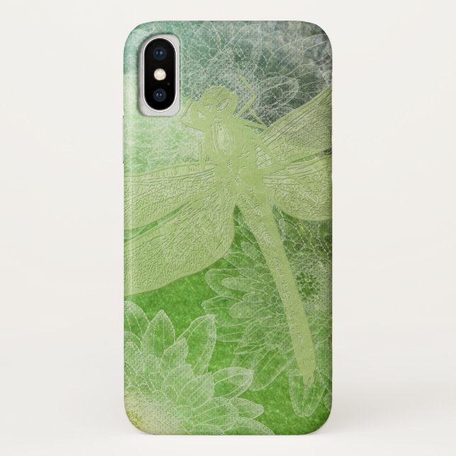 Hübsche Dragonfly Grüne Kunst Case-Mate iPhone Hülle (Rückseite)