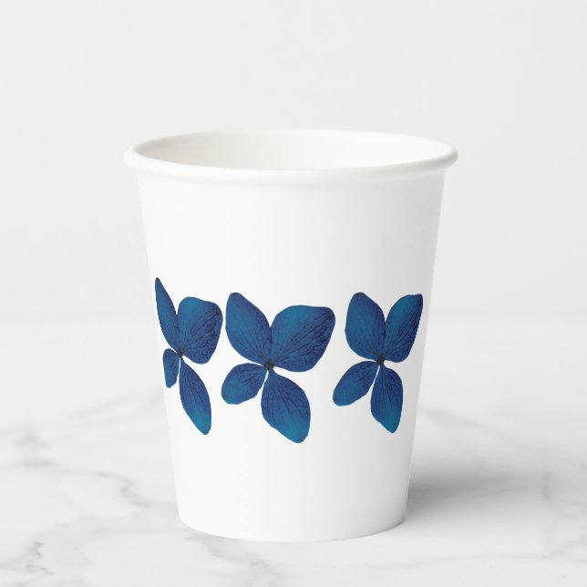 Hübsche dunkelblaue Orchideen Pappbecher (Vorderseite)