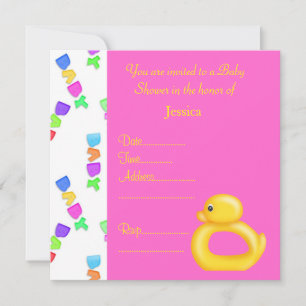 Hübsche Dusche mit heißen rosa Enten. Einladung
