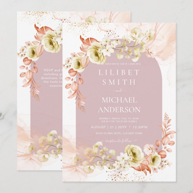 Hübsche Dusty-Rose Hochzeit von Olivenblumen (Vorne/Hinten)