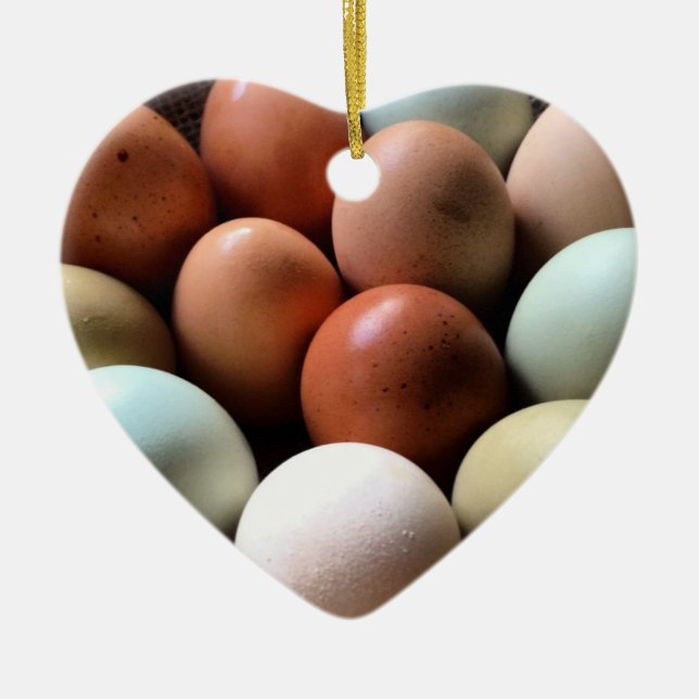 Hübsche Eier vom Huhn-Bauernhof Keramik Ornament (Vorne)