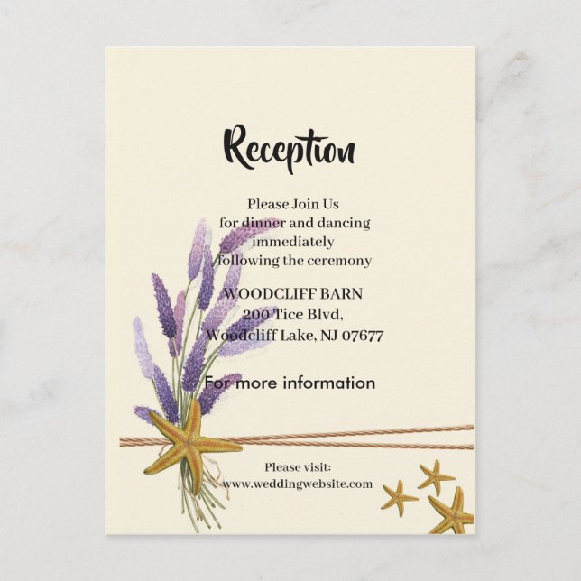 hübsche Einfache Empfang-Karte Ankündigungspostkarte (Vorderseite)