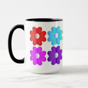 Hübsche, einfache Farben, weiße Blume, Grafik Tasse