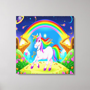 Hübsche Einhorn-Leinwand Art Leinwanddruck