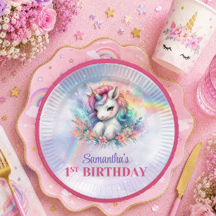 Hübsche Einhorn Magischer Tag Mädchen Geburtstag P Pappteller